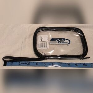 FOCO Seattle Seahawks Clear PVC Small Zippered Stadium Wristlet/Clutch